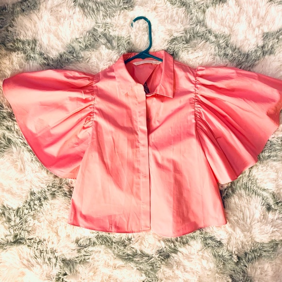 Pretty in pink Zara OPEN BACK Top - Picture 1 of 3